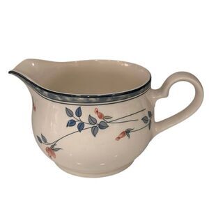 Noritake Keltcraft Eastfair Gravy Boat/Pitcher 4 1/8" White Floral Porcelain